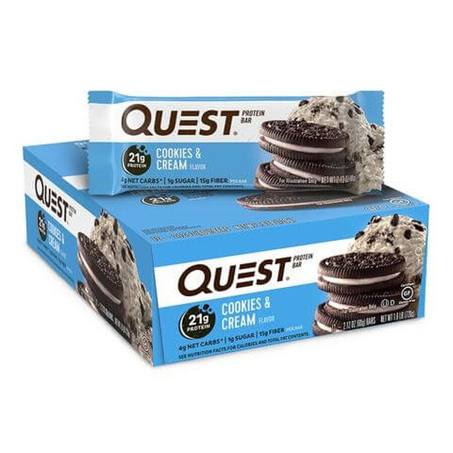 Quest Protein Bar, barretta proteica, al gusto di biscotti e panna montata, 60 g