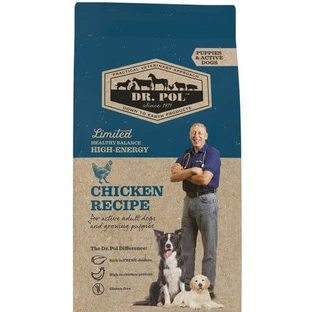 Hühnerfleisch-Trockenfutter für Welpen und aktive Hunde, 2 kg, Dr. Pol