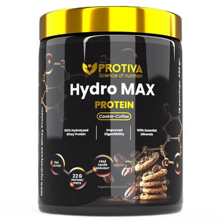 Hydro Max Protein Cookie-Coffee Protein Powder, 450 g, Protiva