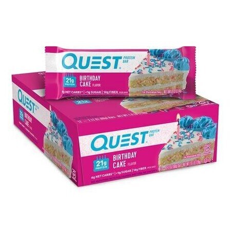 Quest Protein-Riegel, Protein-Riegel mit Jubiläums-Kuchen-Geschmack, 60g