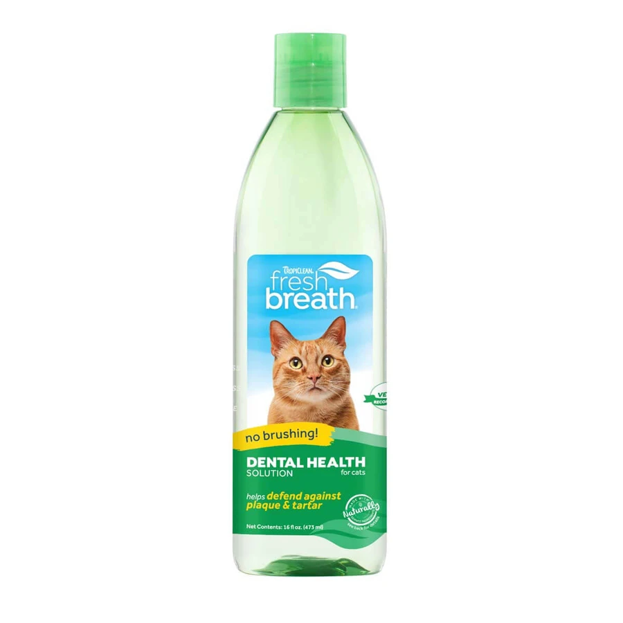 Aditivo para el agua TropiClean para el cuidado bucal de los gatos, 473 ml