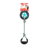 CAMON, Hundespielzeug aus Seil, Größe M–XL, für körperliche Aktivität, Gummi, blau und schwarz, 44 cm, 1 Stück