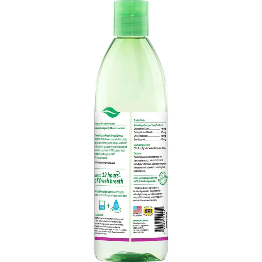 TropiClean Oral Care Plus – Additif pour l'eau pour les hanches et les articulations, 473 ml