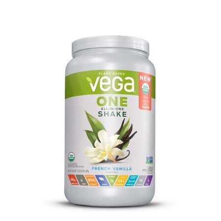 Vega One Batido Nutricional Todo en Uno, Proteína Vegetal, Sabor Vainilla, 689 G