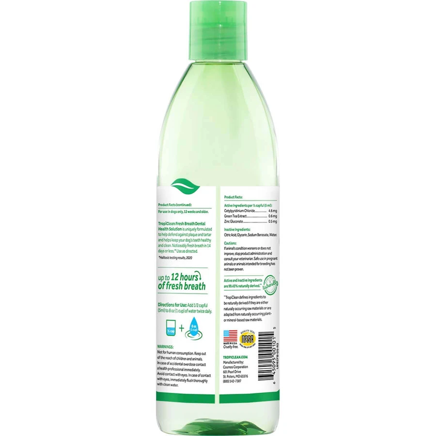 TropiClean - Additivo per l'acqua per l'igiene orale, 473 ml