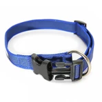 JULIUS-K9 Color & Gray, zgardă ajustabilă cu mâner câini, nylon, 20mm x 27-42cm, albastru cu gri