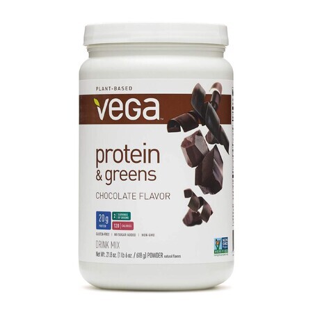 Vega Protein And Greens, Proteine ​​Vegetali E Verdi, Al Gusto Di Cioccolato, 618 G