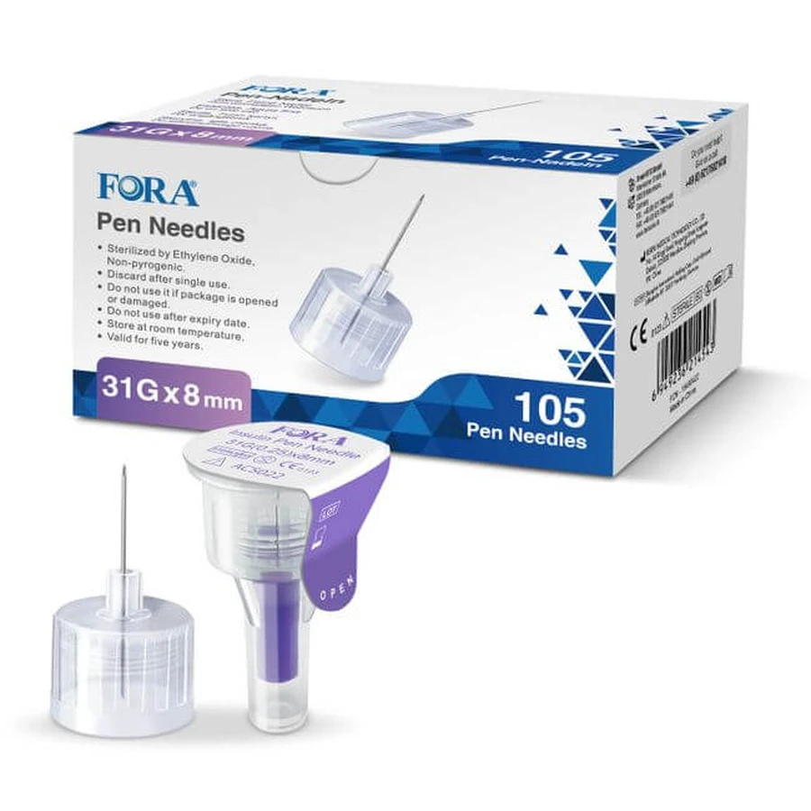 Agujas para la pluma de insulina FORA, 31G, 8 mm (juego de 105)