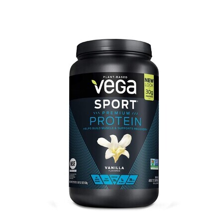 Vega Sport Premium Protein, Proteína Vegetal, Sabor Vainilla, 828 G