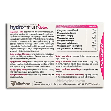 Hydrominum + Detox, 3 x 30 tabletek: ceny i cechy
