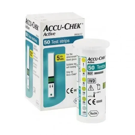 Benzi de testare Accu-Chek Active pentru glicemie, 2x50 bucăți, Roche
