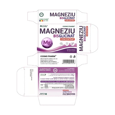 Magneziu Bisglicinat, 2x30 capsule, Cosmopharm
