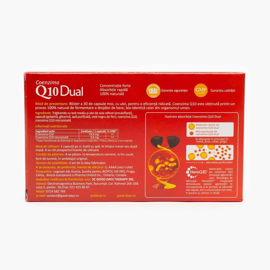 Coenzym Q10 Dual 60 mg, 2x30 Kapseln, Good Days Therapy