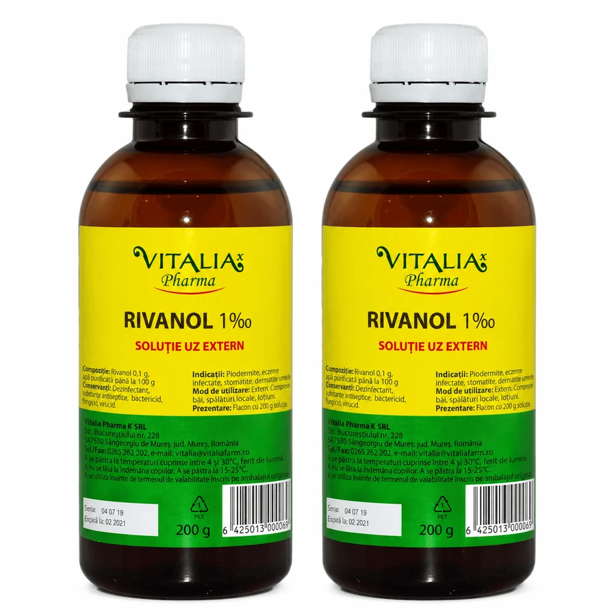 Rivanol 0,1 %, 2 x 200 g, Vitalia