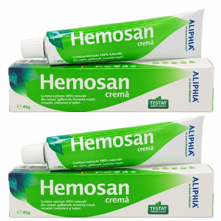 Hemosan Aliphia crème pour les zones enflammées, 2x40 g, Exhelios