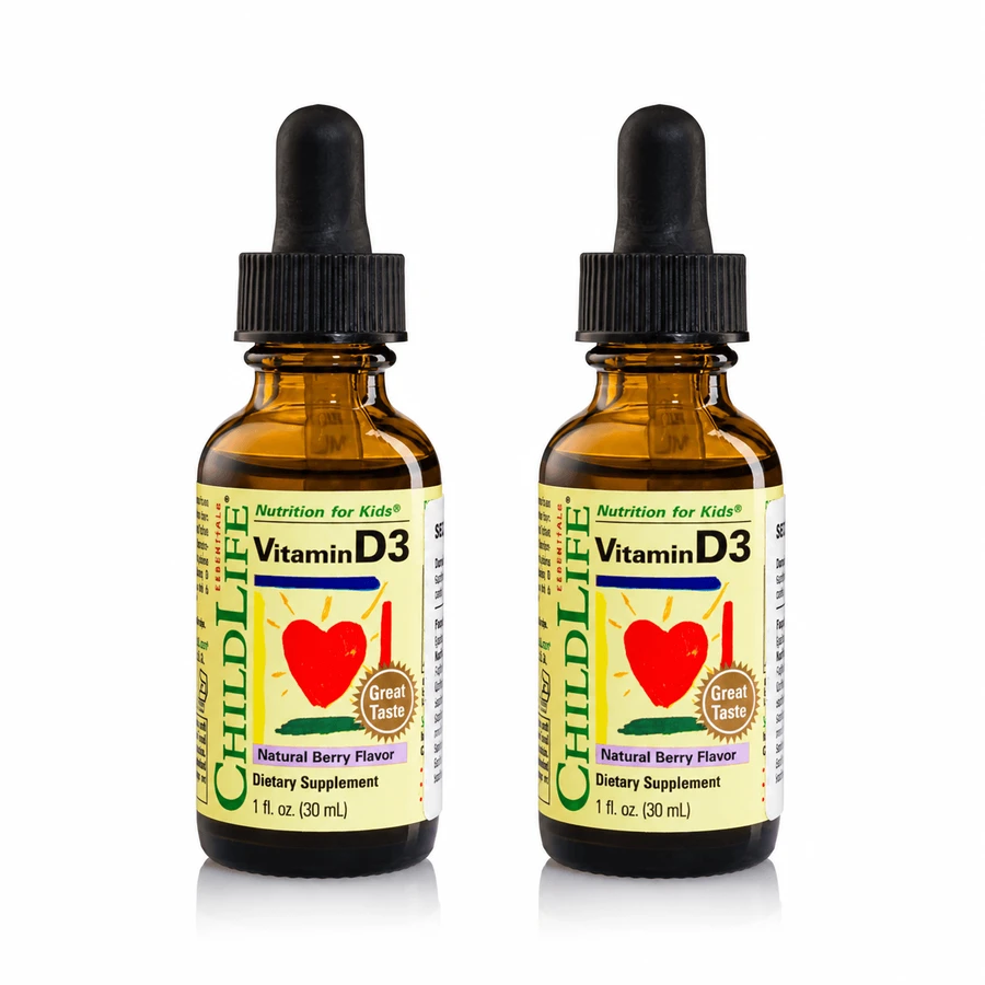 Childlife Essentials Vitamine D3 Enfants en Gouttes, 2x30 ml, Secom
