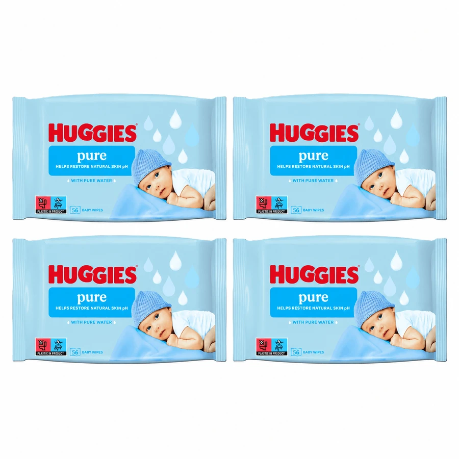 Pure wet wipes, 224 pieces, Huggies