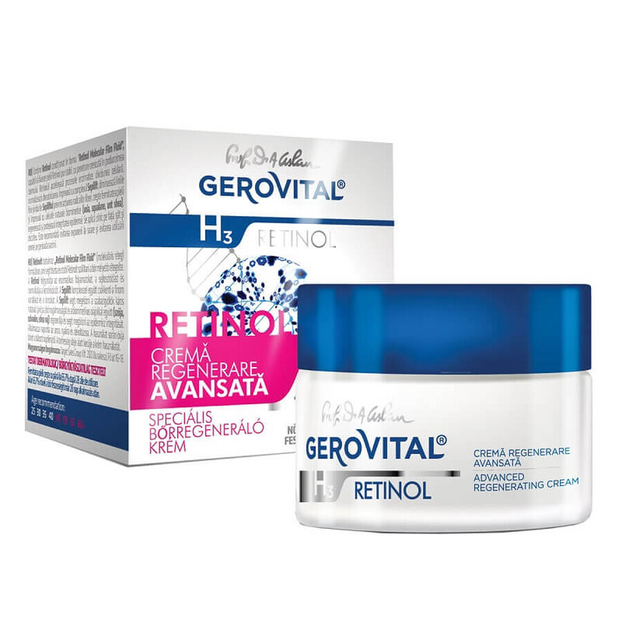 Gerovital H3 Retinol Crema Regeneradora Avanzada, 50 ml, Farmec