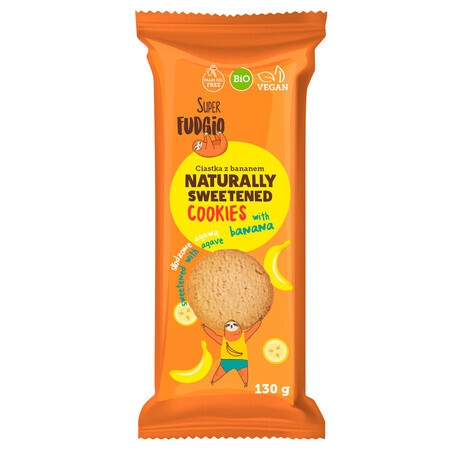 Galletas ecológicas con agave y plátano, 130 g, Super Fudgio