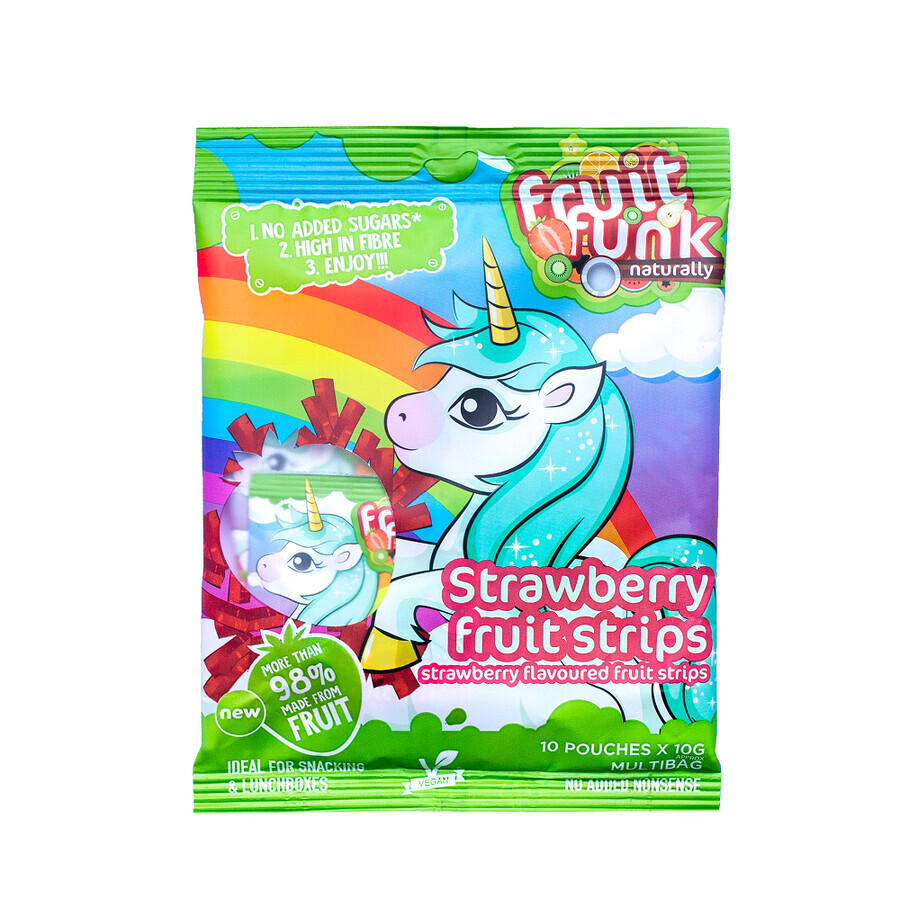 Snack de frutas con fresas Unicornio, 100 gr, Fruit Funk