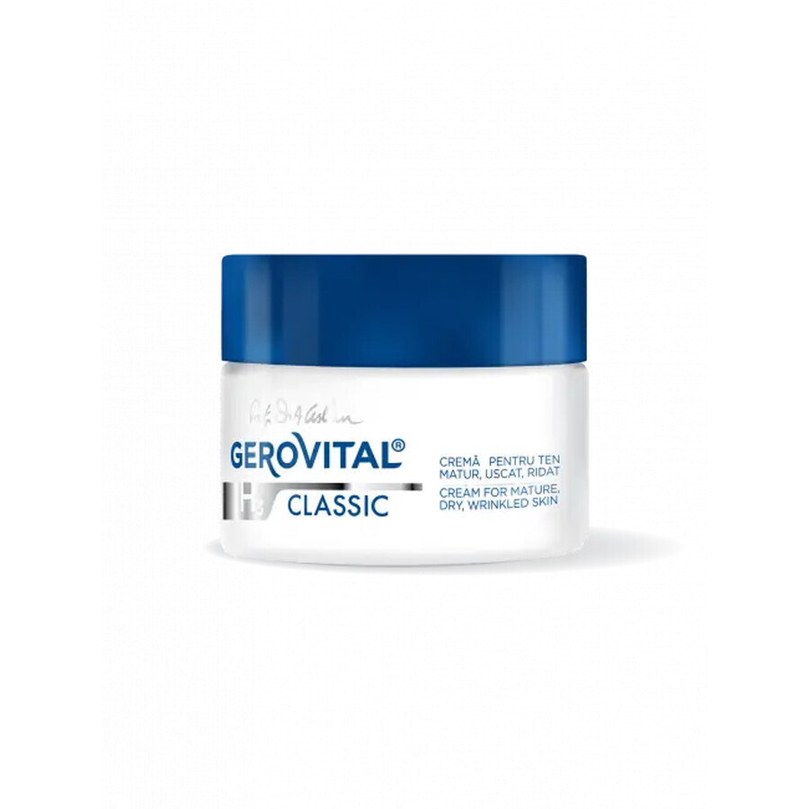 Crema para piel madura, seca y arrugada Gerovital H3 Classic 55+, 50 ml, Farmec