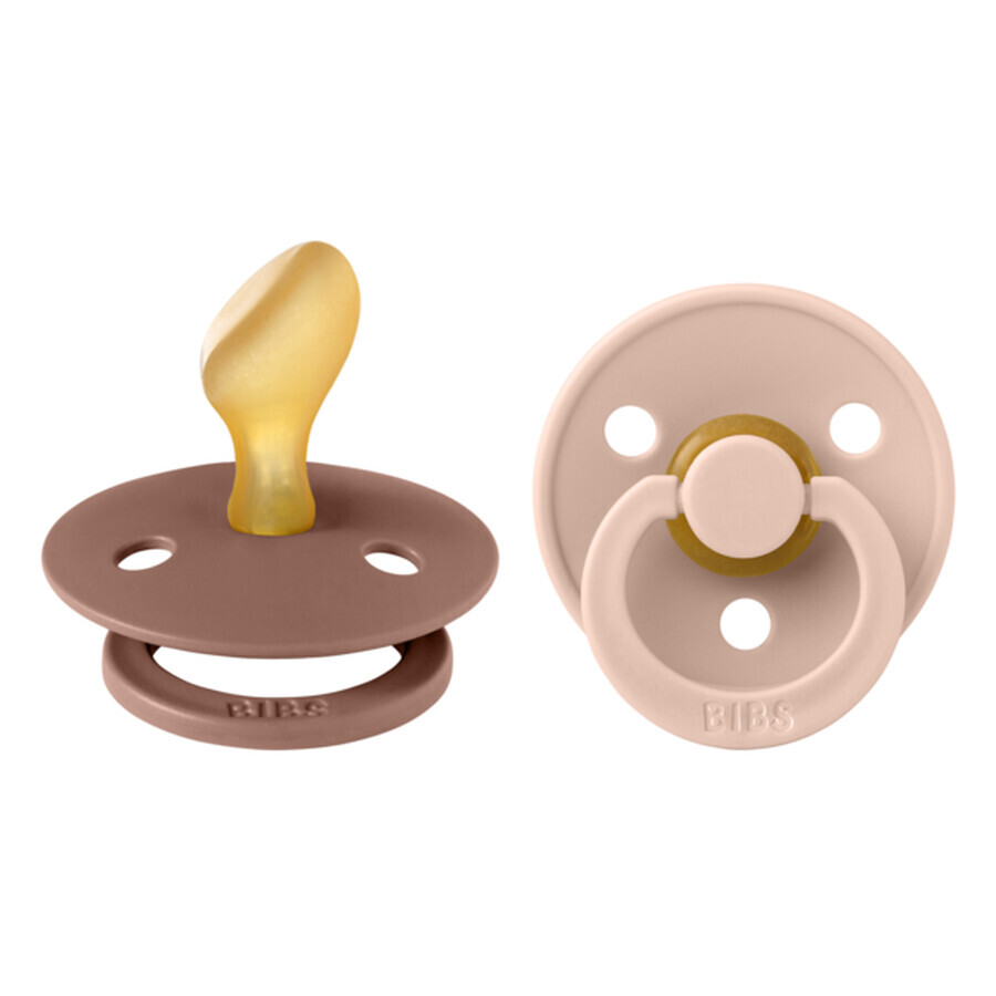 Set de 2 sucettes anatomiques Colour Latex, +6 mois, Blush - Woodchuck, Bavoirs