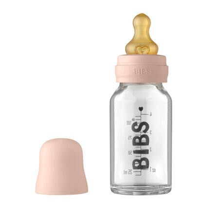 Juego completo de botella de vidrio, 110 ml, Blush, Baberos