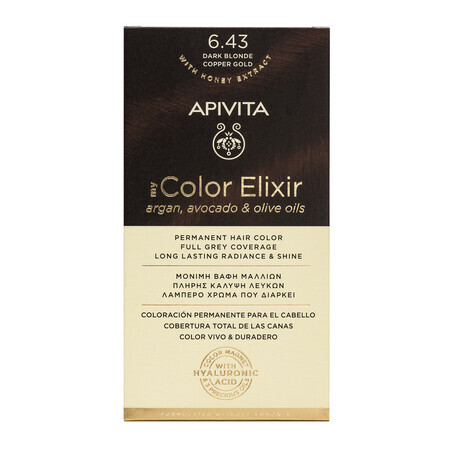 Tinte My Color Elixir, tono 6.43, Apivita