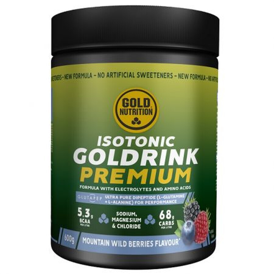 Bebida isotónica con sabor a bayas Isotonic Gold Drink Premium, 600 g, Gold Nutrition