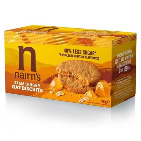 Galletas integrales de avena con jengibre, 200 g, Nairns