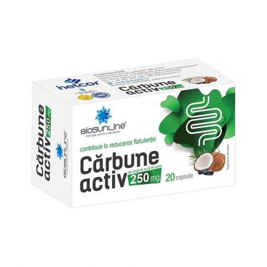 Carbune activ, 250 mg, 20 cápsulas, Helcor