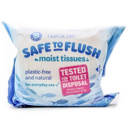 Papel higiénico húmedo Safe to Flush, 30 unidades, Natracare