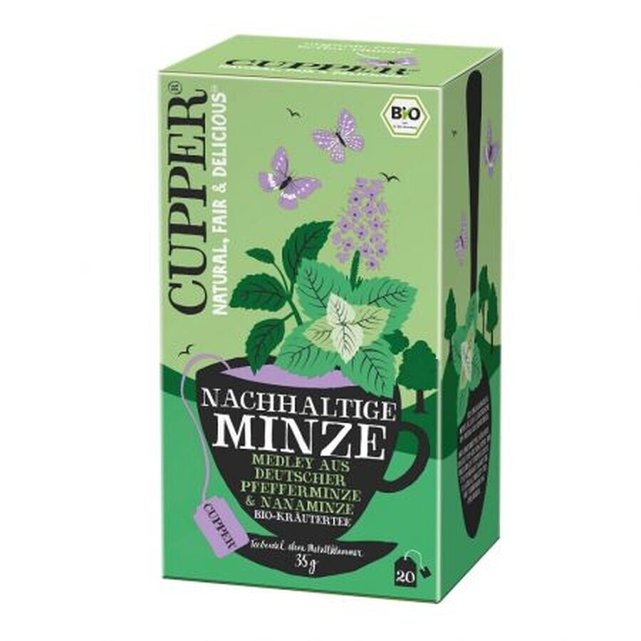 Infusión ecológica de menta y hierbabuena alemana, 30 g, Cupper