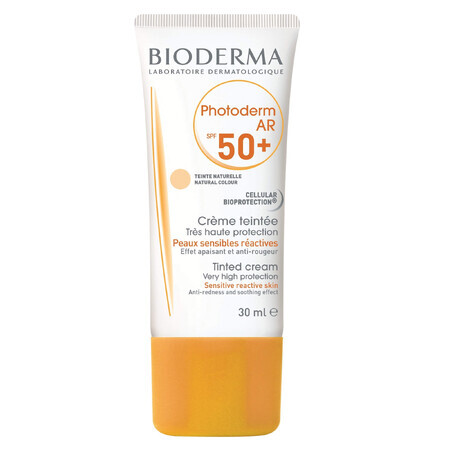 Bioderma Photoderm AR Cremă protecție solară colorată pentru piele sensibilă SPF50+, 30 ml