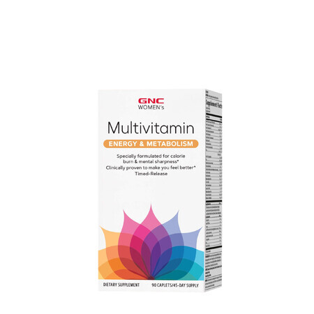 Gnc Women's Ultra Mega Energy &amp; Metabolism, Complejo multivitamínico para mujeres, 90 Tb