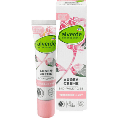 Alverde Naturkosmetik Crema Contorno de Ojos Rosa Silvestre, 15 ml