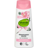 Alverde Naturkosmetik Leche limpiadora con rosa, 200 ml