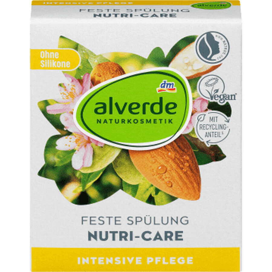 Alverde Naturkosmetik Nutri-Care acondicionador sólido para el cabello con extracto de almendras, 60 g