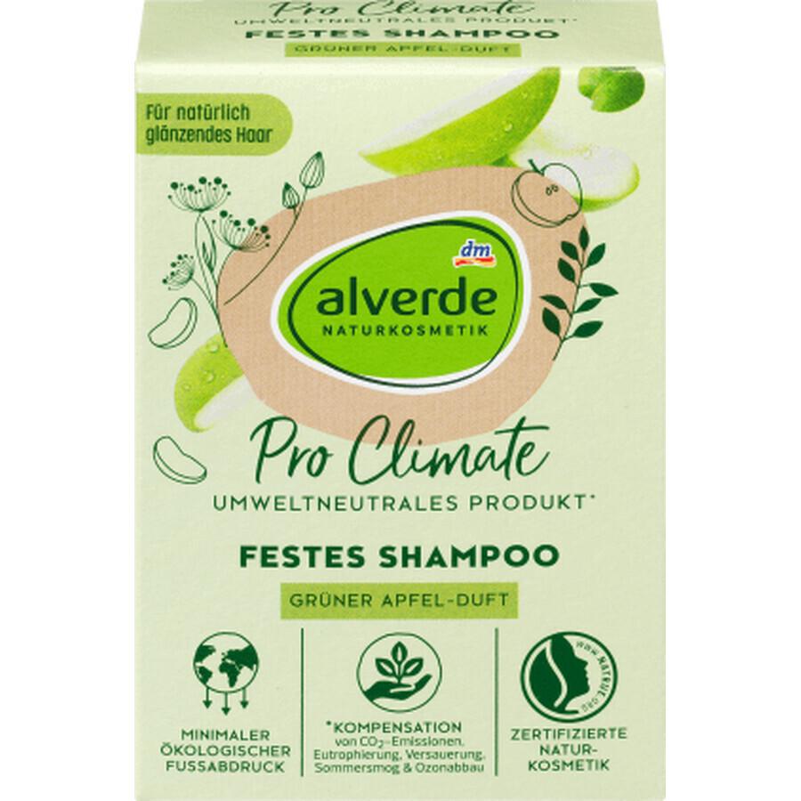 Alverde Naturkosmetik Pro Climate shampooing solide vert pomme, 60 g