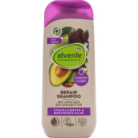 Alverde Naturkosmetik Shampooing réparateur pour cheveux avocat ECO & beurre de karité ECO, 200 ml