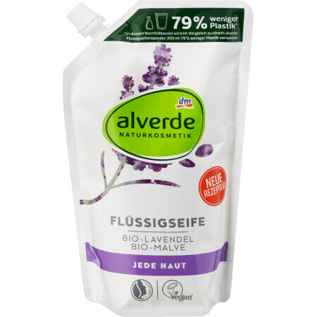 Alverde Naturkosmetik Sapone liquido riserva alla lavanda, 500 ml