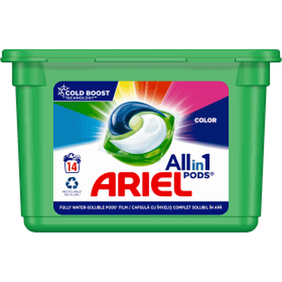 Ariel Detergent de rufe capsule All in One PODS Color 14 spalari, 14 buc