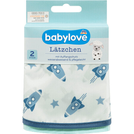 Babero de poliéster Babylove, 2 piezas