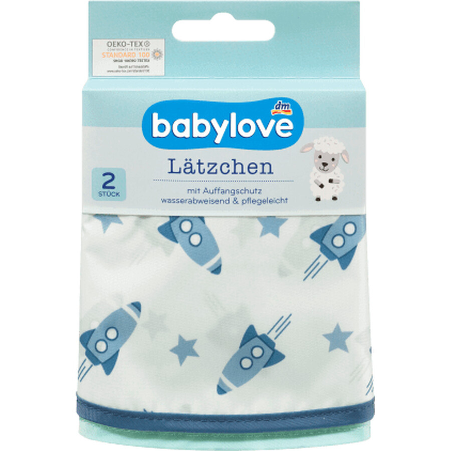 Bavette Babylove en polyester, 2 pièces