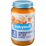 Babylove verduras con arroz y pavo 8+ ECO, 220 g