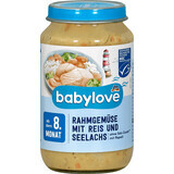 Babylove Menú de verduras con nata, arroz y salmón 8+, 220 g