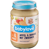 Babylove manzana, plátano con tostadas 6+ ECO, 190 g