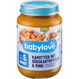 Babylove zanahorias, boniatos con ternera 5+ ECO, 190 g