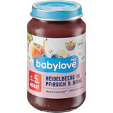 Babylove Puré de arándanos con melocotones y peras ECO, 5+, 190 g