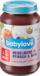 Babylove Pur&#233; de ar&#225;ndanos con melocotones y peras ECO, 5+, 190 g